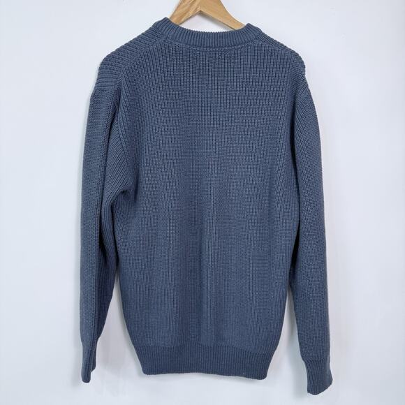 Toad&Co Butte Crew Neck Sweater Mens Size L Blue NWT Recycled Cotton Poly Blend - Picture 2 of 5